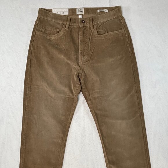 Flint and Tinder Men's 31x30 Brown Corduroy Tapered Fit Pants Easy New Huckberry - Picture 2 of 12